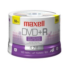 MAXELL 디스크 DVD+R 일반 용도 4.7GB 16X 50/스핀들 브랜드 50/팩, MAXELL Disc, DVD+R, 4.7GB for