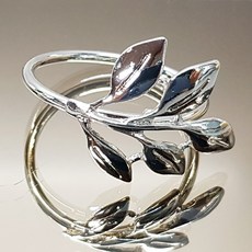 웨딩포 냅킨링 메탈 실버 리프5 Napkin Ring silver leaf, 1개, 1개