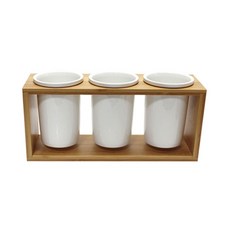 대나무 도자기 수저통 2size, 수저통3P, 1개