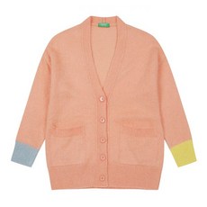 베네통 Mohair mixed color block cardigan_1042E601A912