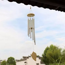 종소리 바람 명상 장식 풍경소리 도어벨 소리 코시차임 문소리, 1개, 로즈골드