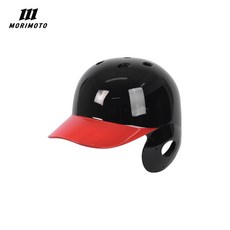 모리모토 야구헬멧 프로텍티브 2.0 경식 타자 외귀 모자, 유광 블랙레드, 1개