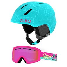 지로 Giro CP 청소년 스노우 헬멧(매칭 고글 포함), 매트 글레이셔 록/디스코 버드 플래시