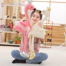 Duotian 화이트 핑크 리틀 백조 인형, 한쌍, 50cm