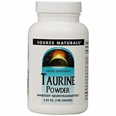 [구매대행] Source Naturals Taurine Powder Calming Neurotransmitter 100 Grams (Pack of 3), 100g, 3개
