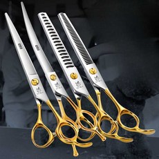 강아지 고양기 미용 가위 컷 아트 애완 그루밍 헤어 곡선 커브 스트레이트, 상세 페이지 참고, 4. 7.5인치곡선가위