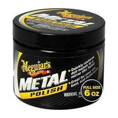 맥과이어스 Meguiar's 메탈 폴리쉬 - 자동차의 크롬 스테인리스 스틸 및 광택 알루미늄을 밝게 하고 복원하세요 베어 휠 배기 팁 등에 빛나는 광택을 제공합니다 170g(6, 1개