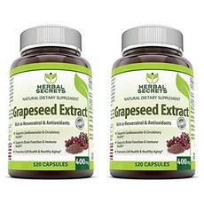 Herbal Secrets Grapeseed Extract 허벌 시크릿 그래이프시드 엑스트랙트 400mg 120캡슐 2팩