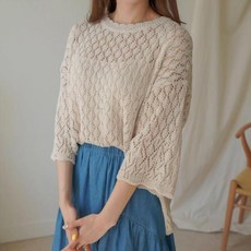 마켓_비바로드패션마켓 gnt1390k94b 스카시니트 펀 여행니트 봄니트 여름니트 해변니트 물결니트[부재시_문자요망]