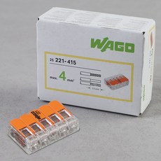 와고 커넥터 221-415 전선 전기 와이어 연결 교체 정품 WAGO 박스 (25개), 25개