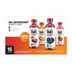 Bai Antioxidant Surfside Variety Pack 베이 안티옥시던트 서프사이드 버라이어티팩 18oz(530ml) 15개입, 1개, 1ml