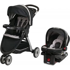 여행용 유모차 Graco FastAction 접이식 스포츠 여행 시스템 | FastAction Fold Sport 3 륜 유모차 및 SnugRide 35 유아용 카, 단일옵션