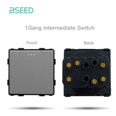 BSEED EU 표준 유리 프레임 TV ST CAT56 RJ45 HDMI USB 벽 소켓 부품 1 2 3 갱 라이트 단추 스위치 자유로운 조합, 1개