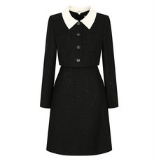 JJ지고트 원피스 배색 칼라 재킷 A라인 GP9M0OP901 492176
