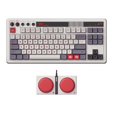8BitDo 레트로 무선 기계식키보드 PBT키캡 블루투스 유선 텐키리스, B. 레트로 기계식 키보드(회색) + 슈퍼키