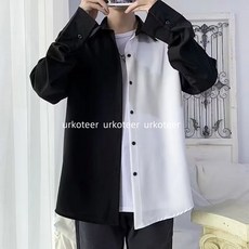 urkoteer 남성복 쿨맥스 셔츠 남 디자인 감각 마이너 상의 가을 오프화이트 패치 셔츠 아우터DL1/21546345