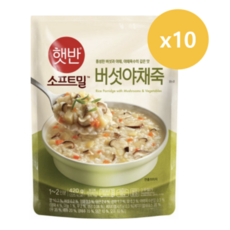 비비고 버섯야채죽, 420g, 10개
