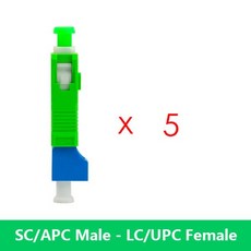 광섬유 어댑터 SC 수-LC 암 단일 모드 하이브리드 변환기 교체 센서용 5 개 1020, 01 WHITE, 02 5 x SCAPC LCUPC