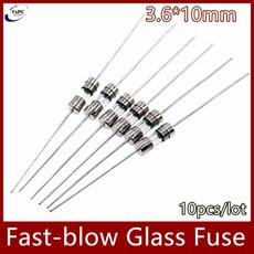 루나파몰F10pcs 3.6*10 빠른 유리 튜브 퓨즈 휴식 3.6x10mm 0.5A 1A 2A 3A 3.15A 4A 5A 6.3A 8A AMP 250V, [09] F5A, 10개