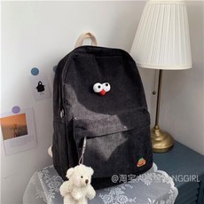 INS 무드 책가방 여성 초고등학교 대학생 백팩 코르덴 코듀로이 숲스타일리쉬 심플