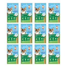 스마트하트 칙스틱 강아지 노령견 소프트 져키 간식 4p, 혼합맛(닭고기/야채), 60g, 12개