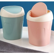 하이따거 미니사이즈 책상 뚜껑 쓰레기통 플라스틱 휴지통 10개, 그린