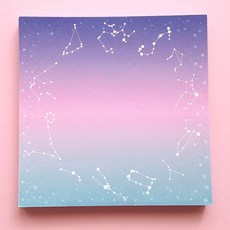 디자인달 [다이어리꾸미기 감성 떡메모지] 메모지 100매, 10-별자리(블루)