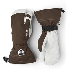 Hestra Army Leather Heli 스키 장갑 - 스키 스노우보드 및 등산용 클래식 3손가락 스노우 장갑 그레이 6, Espresso