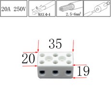 내열성 나사 온 커넥터 도자기 세라믹 절연 터미널 블록 10A 20A 30A 250V, 1개