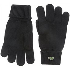 Lacoste Men's Green Croc Wool Gloves black S