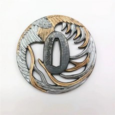 일본 소드 사무라이 카타나 부품 아름다운 합금 조각 독수리 츠바 가드