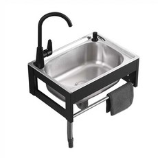 업소용 보조 싱크대 벽걸이 세정대 주방 원룸 카페, 38x32패키지세면대깊이18cm수도, 1개