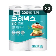 크리넥스 안심 키친타월, 200매, 4개 2롤, 2개