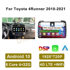 안드로이드 올인원 네비게이션 12.5인치 10 6+128g gps toyota 4runner 2009-2019 무선 dsp, 4g 32g