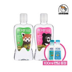 동아제약 어린이 가그린 380ml 2개 + 100ml 1개 증정 청포도 사과 딸기, 딸기 x 1개 + 사과 x 1개 + 100ml 증정