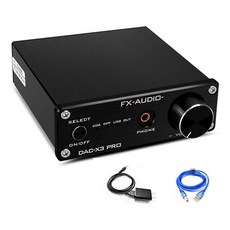 헤드폰앰프 FX-AUDIO DAC-X3PRO USB DAC ESS9023 헤드폰 앰프 ASRC 전송 지원 HiFi 휴대용 디코더 헤드폰 앰프 24-B CS8416, 02 Black - zendacair