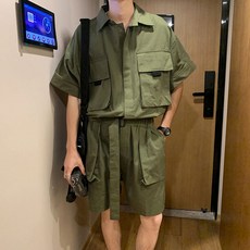 점프슈트남자반바지