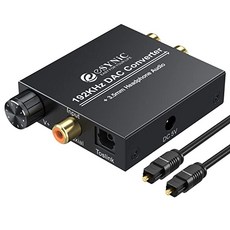 DAC Converter 192 kHz Volume Adjustable Digital Analog Audio Converter with Optical Cable Audio Adap, 단일상품