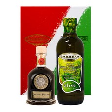 비엔트레이드 [바르베라] 얼라이브 올리브오일 500ml+두에비토리에 말레티레냐니 오로 발사믹식초30년산 250ml 세트, 단품없음