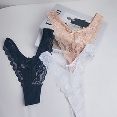 어더이엘 여성용 심리스 노라인 레이스 티팬티 3+1 (4종세트)
