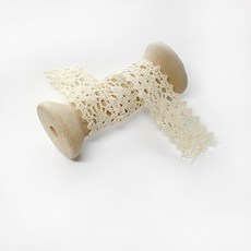 (대용량 10마) 2cm 토숀레이스 면레이스 장식레이스 스칼랩레이스 (900cm), 1개, 내추럴