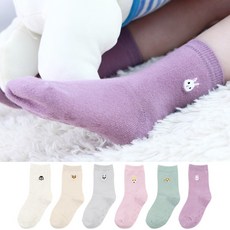 싹스큐 국산 키즈 귀여운 캐릭터자수 6켤레 세트 스큐 국산 키즈 귀여운 캐릭터자수 6켤레 세트