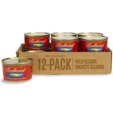 Redhead Wild Alaska Sockeye Salmon 12 pack Wild-C Redhead Wild Alaska Sockeye Salmon 12팩 자연산 프, 212g, 1개