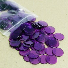 25mm투명보라색(100개) 카운트칩 보드게임 수세기 게임동전 마토큰 디스크 숫자놀이 홀덤 빙고 코인