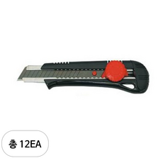 KDS 블랙 슈퍼날 커터칼 L-19BWD, 12개