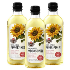 [톡톡92] 가정용으로 쓰기 좋은 지중해 햇살 백설 해바라기유 900ml x 3개 (당일발주)