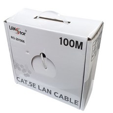 LANSTAR CAT.5e UTP 단선 랜케이블 박스 (LS-5UTP-100MBK 검정 100m) 랜/광통신 장비-랜케이블/랜장비, 선택없음, 1개
