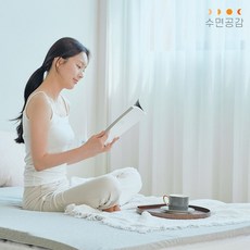 [수면공감] 송이토퍼 매트리스 거실매트 토퍼 침대용-SS + 전용 폴리진커버 세트, 상세설명 참조