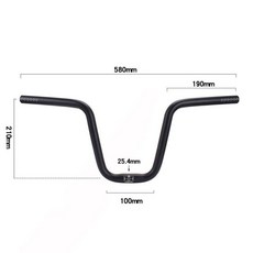 라이저바 핸들 바 호환 25.4mm 고강도 자전거 핸들 바 알루미늄 합금 M 자형 바 액세서리, 01 as shown, 1개