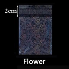 50 개/몫 투명 레이저 자기 접착 OPP 가방 플래시 홀로그램 diy 보석 소매 선물 패키지 배지 스토리지 411520, 5.5x5.5cm, Flower